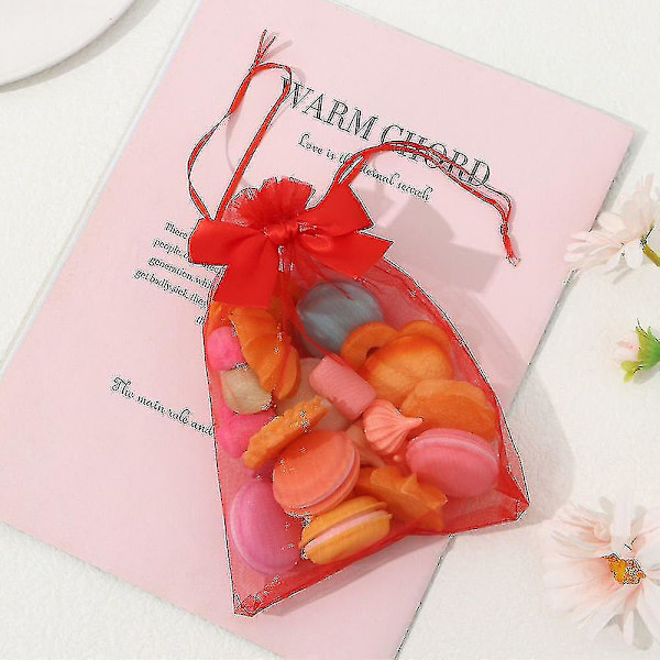 10 stk./parti Exquisite Butterfly Bag Bryllup Snørepose Organza Pose Gave Høj