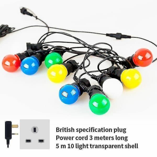 Black Friday 13m Led Udendørs Festoon String Lights Netledning Multi Farve 20 Pære Bryllup Have