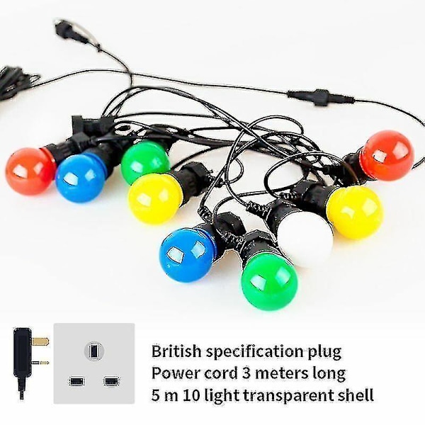 Black Friday 13m Led Utendørs Festoon Strengelys Nett Multifarget 20 Pære Bryllup Hage