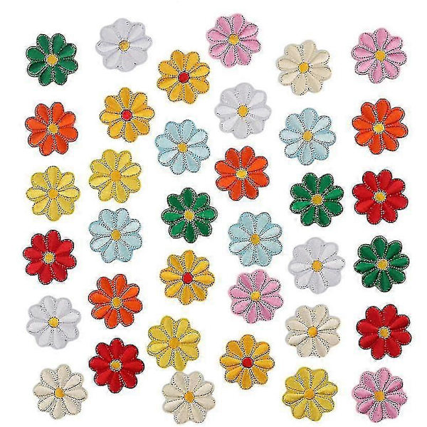 36 st Blomsterapplikationer Strykjärn Broderade Märken Blandad färg Hög kvalitet Cy 36 pieces