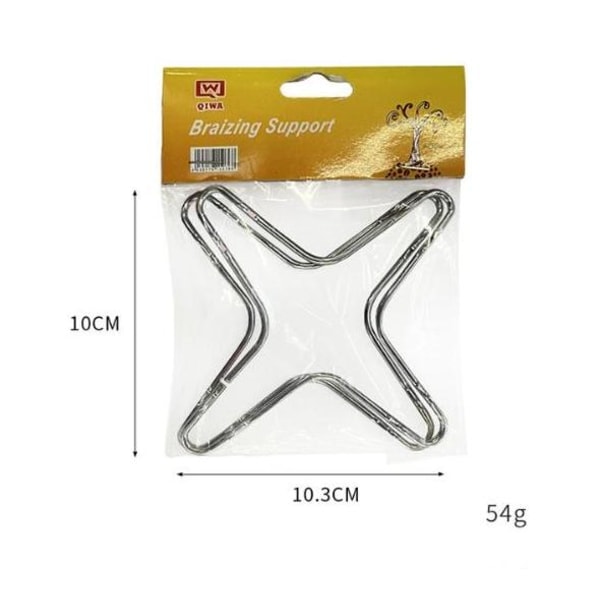 2-pak gasringreducer, rustfrit stål Gas komfur pandeholder Tetrapod komfur top gas gas komfur top rist Tetrapod (sølv)