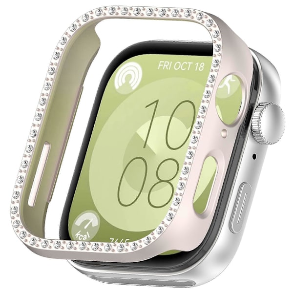 Halvt Skydd Ihåligt PC-skyddsfodral med Diamantdekor för Watch Fit 3 Matte Starlight