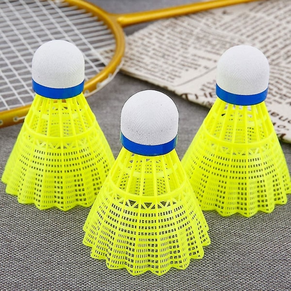 12 Plast Badminton Shuttlecock, Rask Shuttlecock Badminton Ball Stabilitet Og Holdbarhet Shuttle, For Innendørs Og Utendørs Trening Badminton Baller Sp