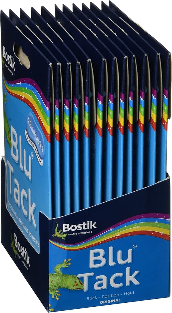 24552 Blu-tack Mastic Häftmassa Giftfri Handy Pack Ref 801103 [12-pack], Blå