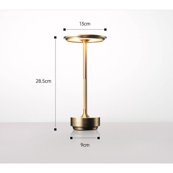 Langaton pöytälamppu himmennettävä vedenpitävä metalli USB-ladattava pöytälamppu
