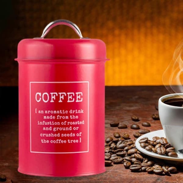 Kaffekrukke Slikkrukke Chokoladekrukke Tørfoder Lufttæt Låg 1,2l Snacks Slik Organizer Køkkenbeholder Til Skabshylde Rød Red