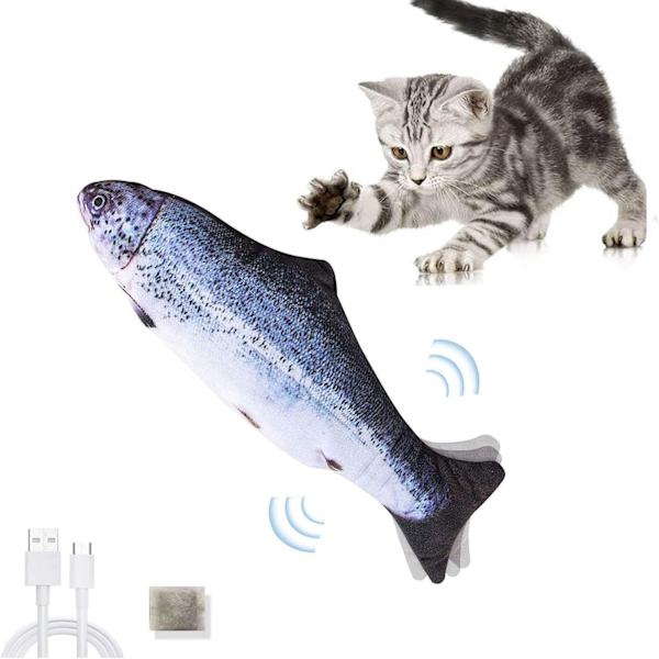 Elektrisk fisk katteurt legetøj, simuleringsfisk kattelegetøj til indendørs katte kæledyr kattelegetøj killing til pude tygge bid spark kat interaktivt legetøj
