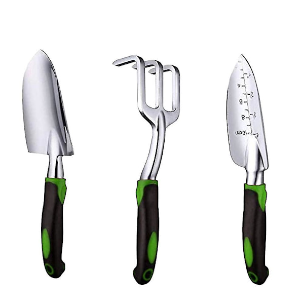 3-osainen puutarhatyökalusarja alumiiniseoksesta valmistettu käsi työkalusarja puutarhasarja liukumattomalla ergonomisesti muotoillulla kahvalla