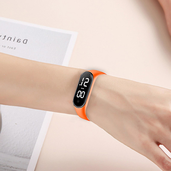 Elektronisk ur Børn LED Digitalt Sportsur Fashionable Nøjagtig Tidsregistrering Klar Læsning Ur Grey