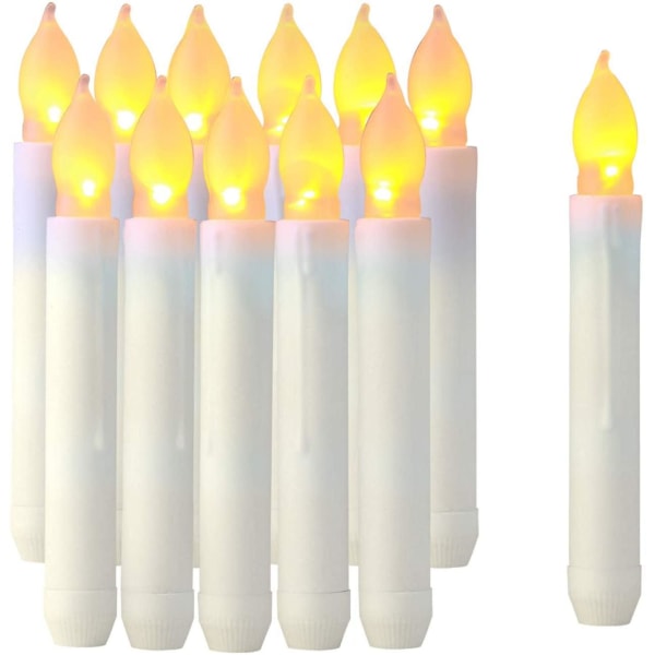 Sæt med 12 led koniske stearinlys, flammeløse bordlys, batteridrevne Harry Potter lys til mors dags gave, fest, bryllup, kirkedekorationer