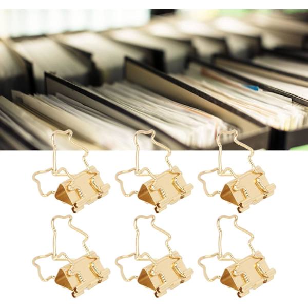 Clips Office Essential Stationery Lang Hale Hul Multifunktion Hjemmekontor Clips Lille Kreativt Design Udvidet Længde til Ekstra Fastgørelse 100 stk. Sæt Gold