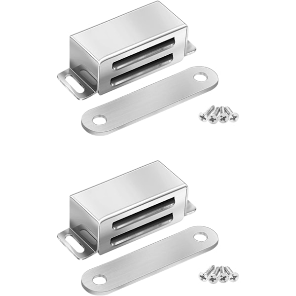 Magnetisk dørstopper - Sterk magnet - Skaplåser - Magnetisk maskinvare - Rustfritt stål - Krom - Dørlukker for baderom - Skyvedør - Vindu - Skap S