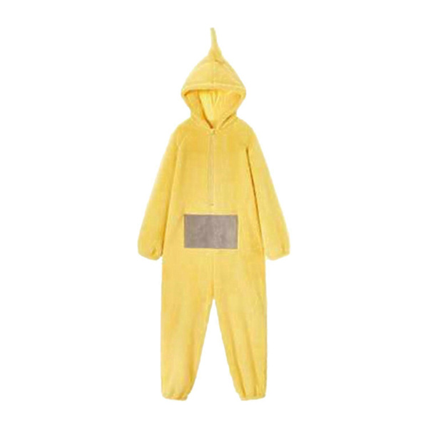 Teletubbies Cosplay Kostymer för Vuxna Unisex, Disi Onesies Lala Cosplay Pyjamas Djursovkläder Jumpsuit Kostym Yellow S
