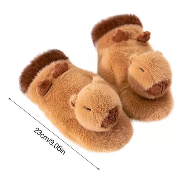 Par Söta Varma Korta Capybara Plyschhandskar