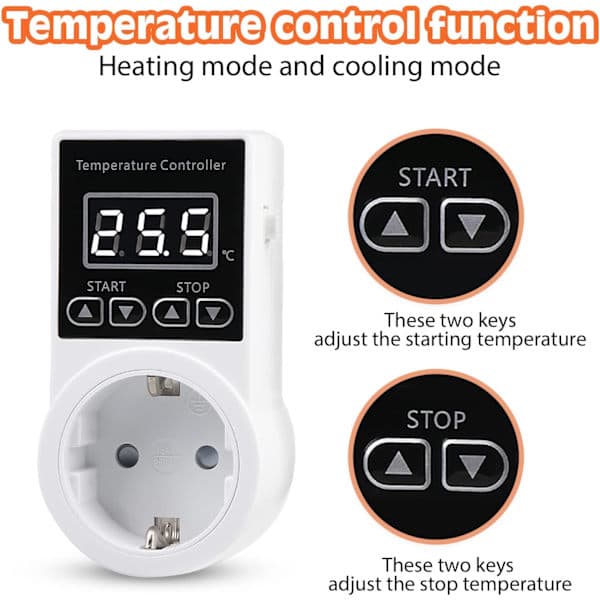 Digital termostat temperaturkontrollkontakt, varmetermostat med NTC-probe