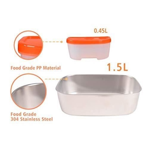 Elektrisk Matlåda 220V 40W - Orange - 1,5 L - Rektangulär - Modern