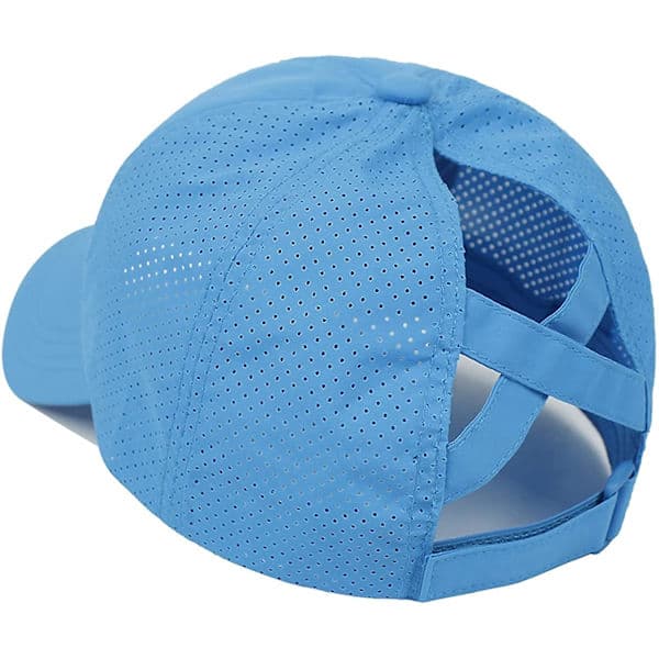 Dam Criss Cross Hästsvans Basebollkeps Justerbar High Mes blå blue