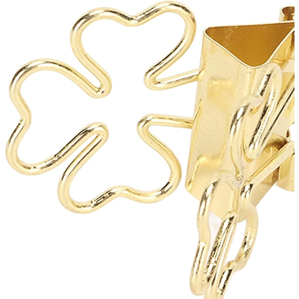 100 stk. Blomsterformede clips, Papirclips, Plane Papirclips til Børn Kontorartikler Håndværk Scrapbooking Dokument Note Sortering Gold