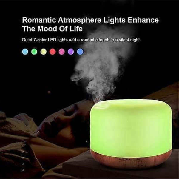 300ML EU Standard Eterisk Oljediffuser, Ultralyd Luftfukter Aromaterapi Diffuser med 7 farger LED Aromaterapi Lys