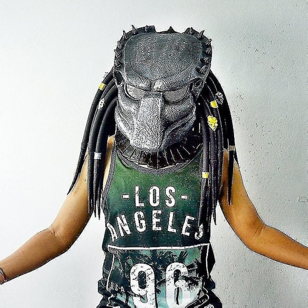 Predator Hjelm Replika Maske Latex Maske Halloween Cosplay Kostume Rekvisit Latex