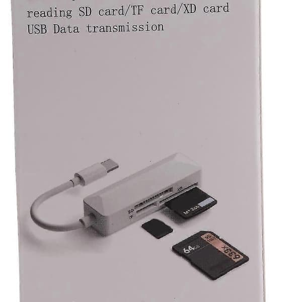 USB C Typ C Kortläsare SDTF/XD 3 i 1 Minneskortläsare Adapter Hubb