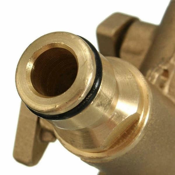 Slangeventil Splitter Hurtigkobling Adapter Y-formet Hagekran 2 Veis Messing