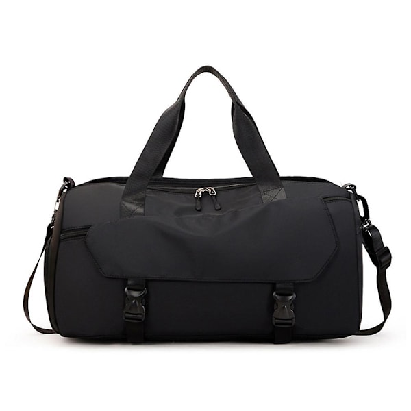 Liten treningsbag Sports Reise Duffel Bag Weekender Overnatting Bag Med Våt Lomme Og Skoskuff black