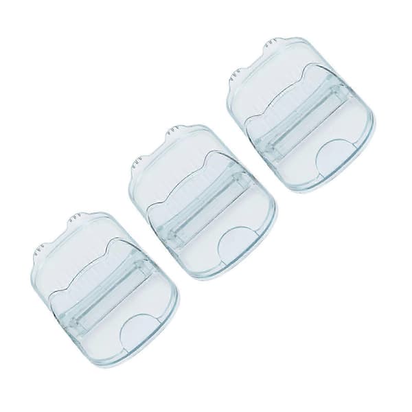 Bordsställ för lock 3 st, platsbesparande dränerbar köksförvaring i plast, transparent blå