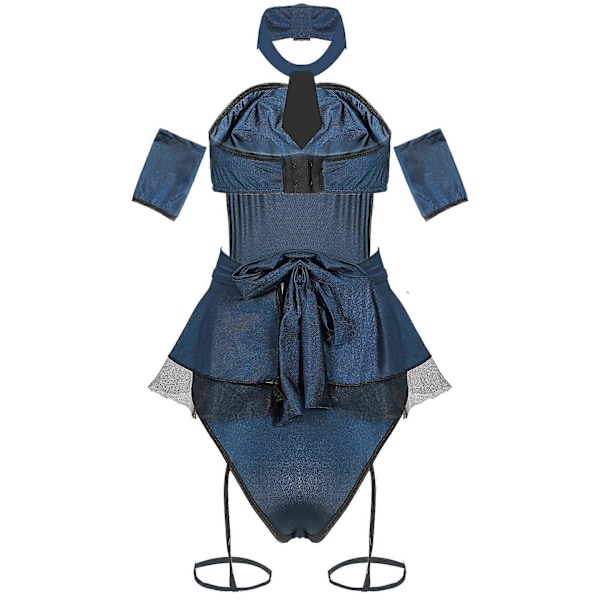 Halloween Politi Kostyme Rollespill Scene Kostyme Sexy Jumpsuit Innpakket Bryst Kvinnelig Politi Uniform Opptreden Kostyme Uniform Farge M