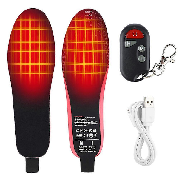 Uppladdningsbara Elektriskt Uppvärmda Skosulor Vinterfötter Värmare Fjärrkontroll/APP ControcJ Remote control L 41-46