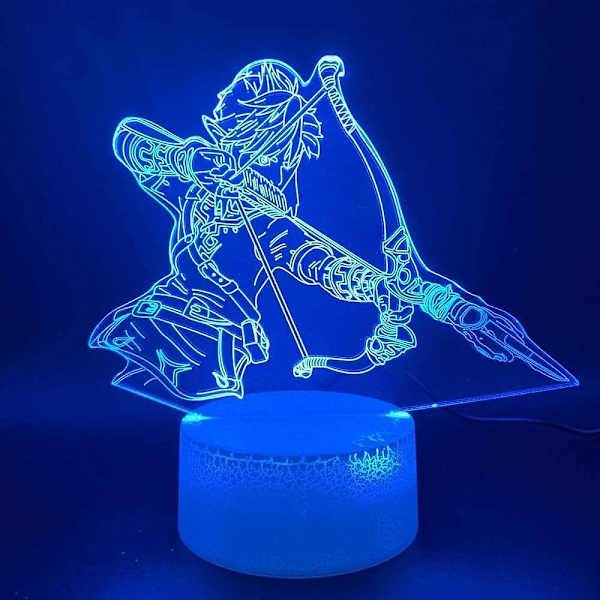 Shxx 3d yövalo Led-yövalo Peli The Legend Of Zelda Link hahmo Yövalo Kotivalo Syntymäpäivälahja lapsille Makuuhuone 3d lamppu Poika Xq-yd1935