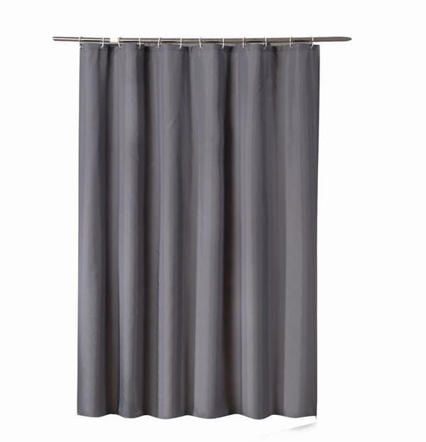 Mörkgrå duschdraperi 80cm x 180cm, vattentät duschdraperifoder, badrumsgardin med plastgardinringar
