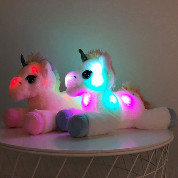 Ln-40cm Hehkuva Yksisarvinen Pehmolelu - Pehmolelu LED-valolla, Sarjakuva Sateenkaari Yksisarvinen Suunnittelu