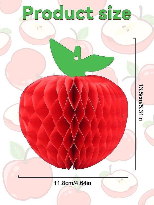 10-pack honungskaka silkespapper äpple, hängande pappersfruktdekoration för skolan