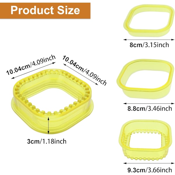 Sandwich-skärare och -förslutare 3 st Sandwich Maker Bröd Sandwich Maker Form Crustless Peanut Butter Jelly Sandwich Press DIY Kakform för barn