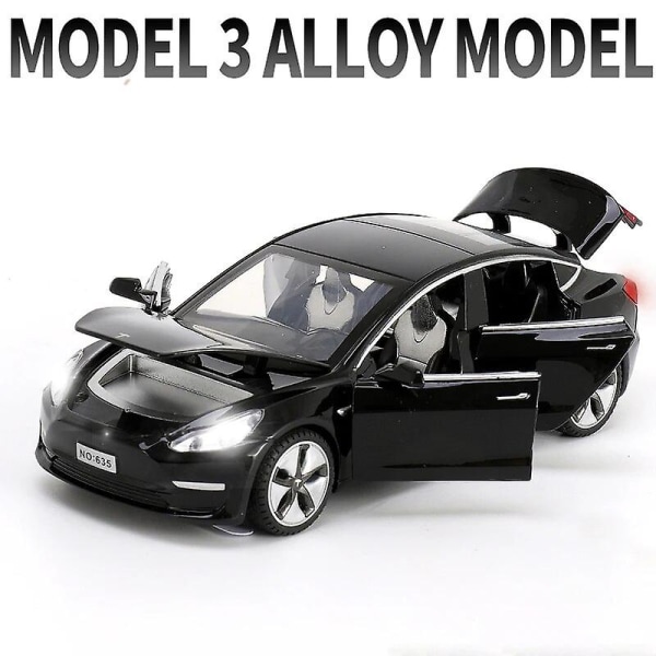 1:32 Tesla Model X Model 3 Model S Model Y Legering Bilmodell Diecasts Lekebil Lyd Og Lette Barneleker Til Barn Gaver Gutteleke Model 3 Black