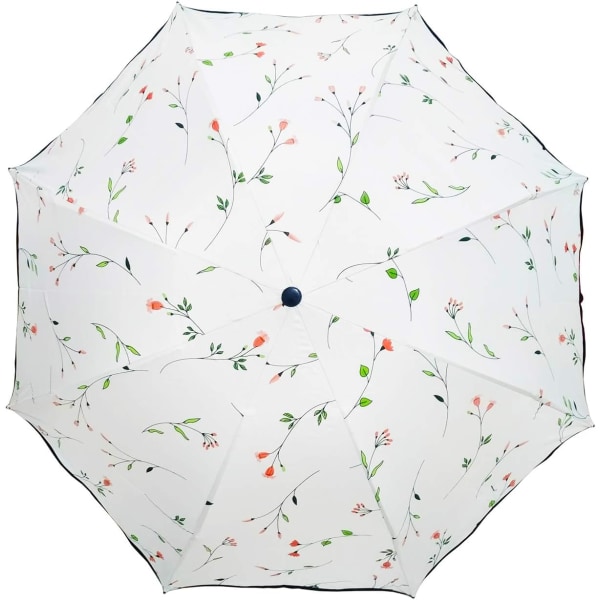 Solparasoll Dam Parasoll Sommar UV-skydd UPF 50 Kompakta paraplyer för kvinnor Parasoll Lätt Vindtät Begonia Trippelfällbara Parasoll