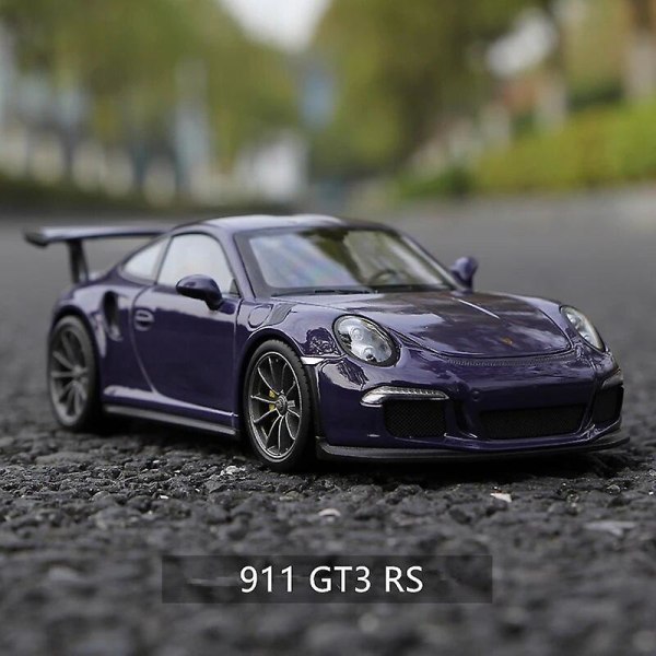 Welly 1:24 Porsche 911 Gt3 Rs Blå Bilmodell Legering Bilmodell Simulering Bildekorasjon Samling Gave Leke Dødstøpt Modell Gutte Leke 911 GT3 RS5