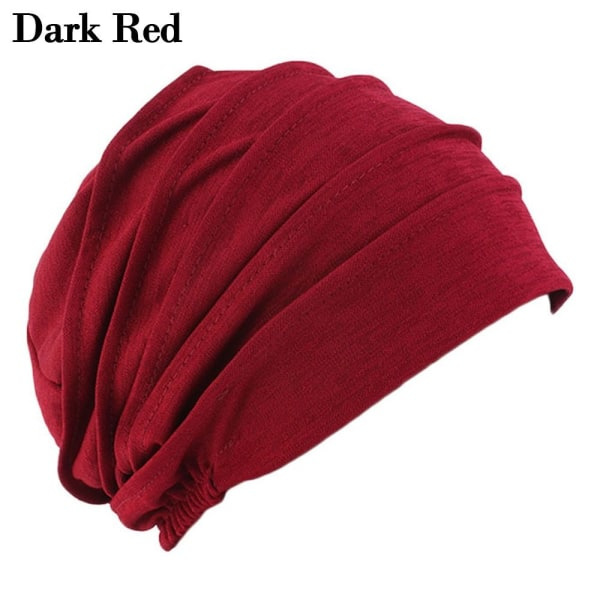 Dam bomull mössa slouch beanies Dark Red