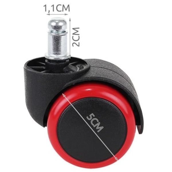 5-pak hjul til kontorstol - 11 mm