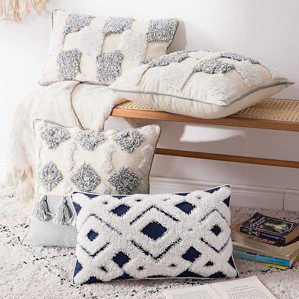 Dekorativt kuddfodral Tribal Boho vävt tuftat örngott Supermjukt Delikat elegant örngott Kuddfodral för soffa Säng Bil Livi