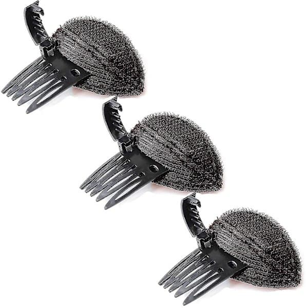 Perfect Puff Hårkudde, Osynlig Fluffig Hårplatta Svampklämma, Hårbas-set för volym (3 st Brun)
