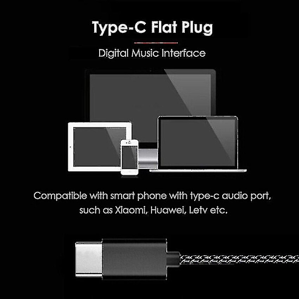 Earphone Type-c In-ear Usb-c Hovedtelefoner Med Mikrofon Earbuds Black