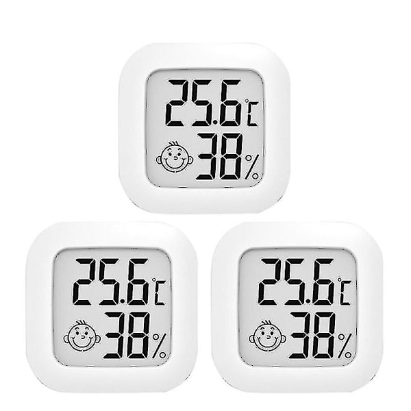 3-pak innendørs termometer, hygrometer, digitalt hygrometer, romtermometer for hjemmet, høy nøyaktig temperatur- og fuktighetsmonitor for rep