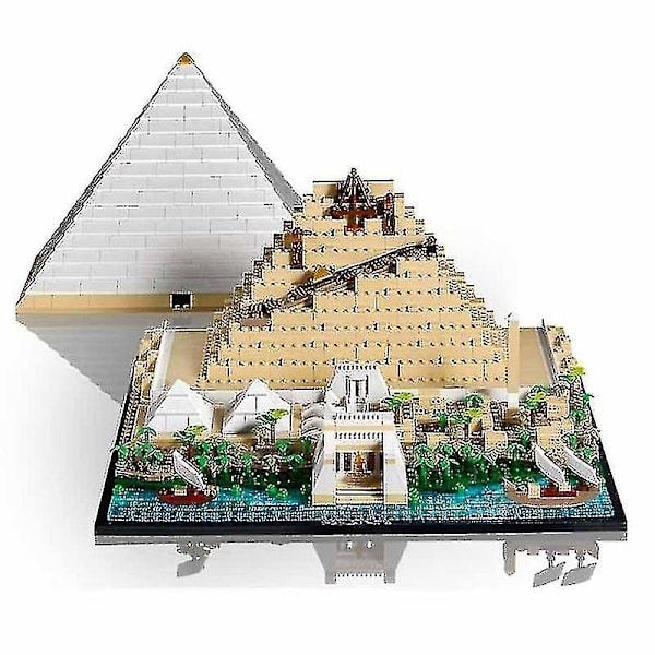 1476 stk. Den Store Pyramide i Giza 21058 Byggeklodser Berømt Model Byarkitektur Street View Mursten Sæt Legetøj Gave Only Light