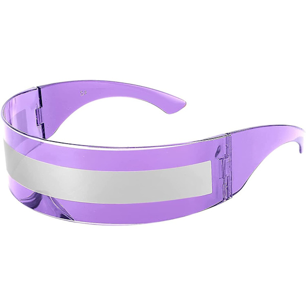 80-luvun futuristisen visiiri Cyber aurinkolasit miehille ja naisille Futuristiset punk-tyyli Cosplay B2740