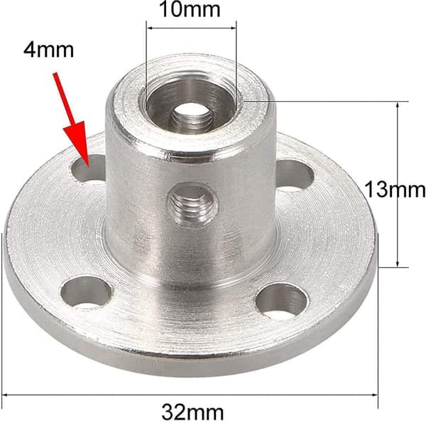 10 mm innvendig flens kobling stiv flens kobling motor kontroll aksel (2 stk)