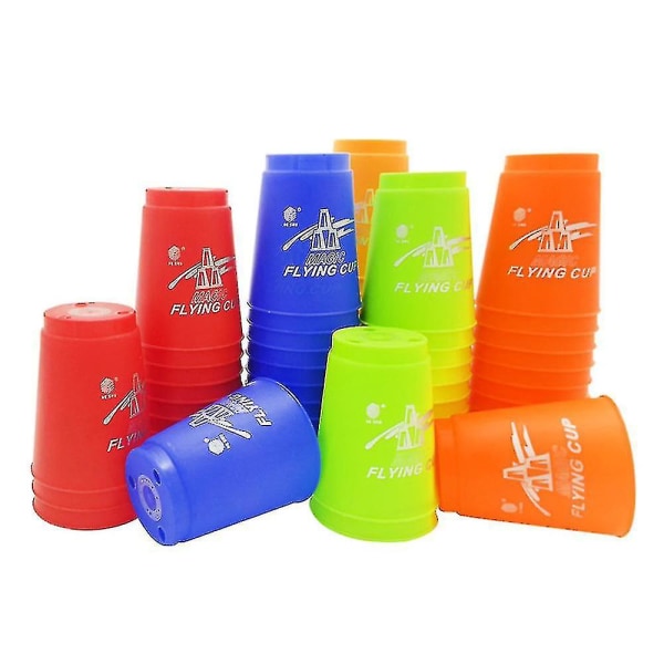 12 kpl Speed ​​Cups -peli Rapid Game Sport Flying Stacking Yellow