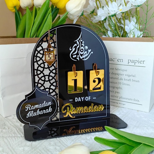 Ramadan Adventskalender Akryl 30 Dage Ramadan Nedtællingskalender DIY Eid Mubarak Dekorationer Ramadan Fest Islam Muslimske Tilbehør-C