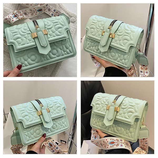 Moderigtige Crossbody-tasker til kvinder - Klassiske firkantede klap-håndtasker green